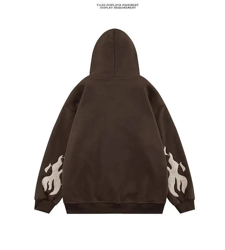 Hooded Sweatshirt Men's Women's Cross Embroidery Couple Trend Street Loose Hoodies for Men Clothing Youth Autumn Spring