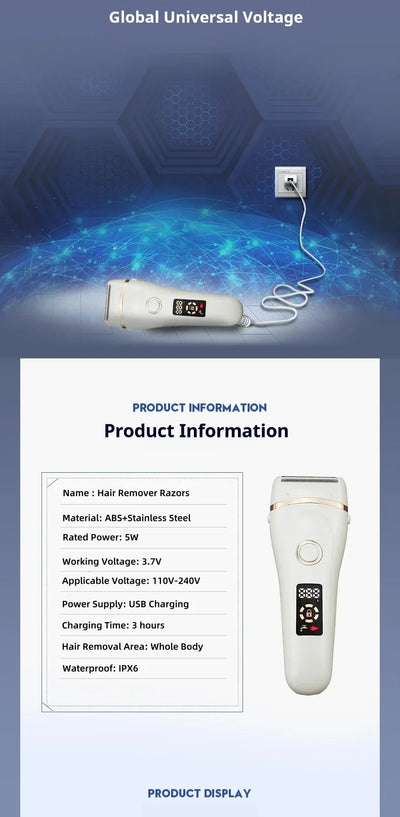 Electric Razors for Women Face Shaver Facial Hair Removal Painless Shaving Knife Body Trimmer for Arm Hands Leg Bikini Epliator