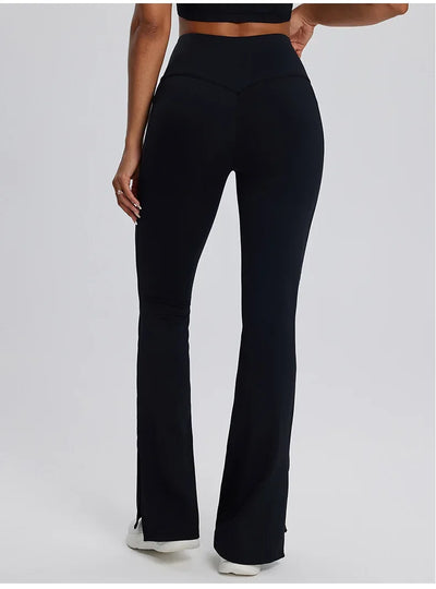Yoga Leggings Women Bell-bottoms Fitness Leggings Running Cycling Pants Breathable Workout Gym Sports Tights High Waist Leggings