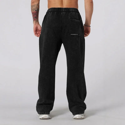 Men's straight legs wide pants fitness training casual sports outdoor running trousers fashion American style brand sports pants