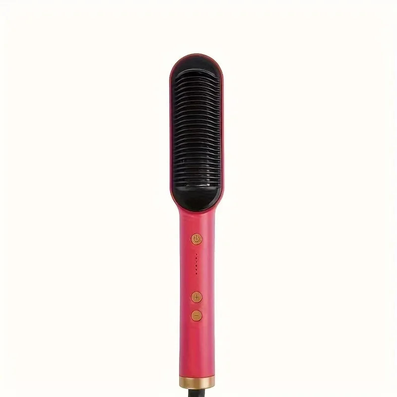 1pc Professional 2-in-1 Hair Straightening Brush - Wet & Dry Use, Versatile Styling Tool for Straightening and Curling