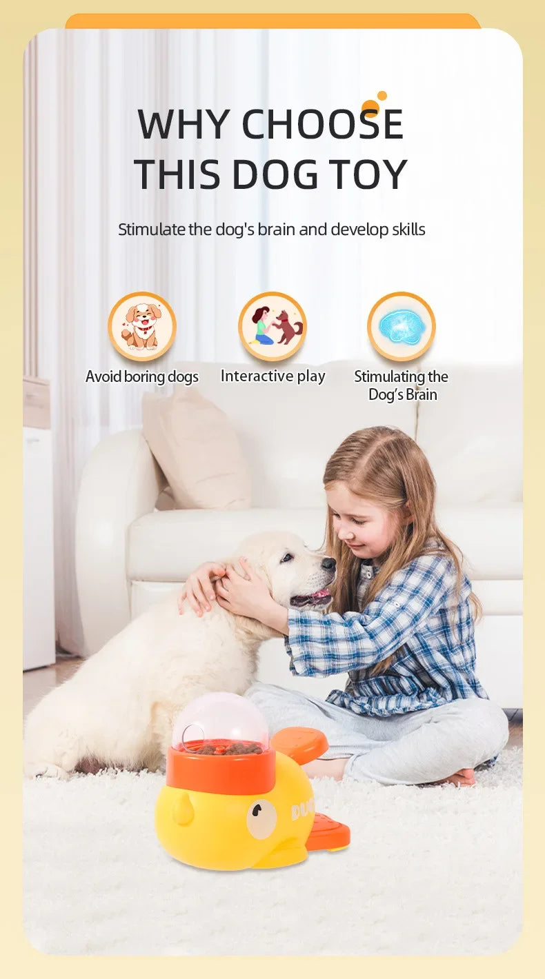 Pet Snack Feeder Dog Food Dispenser Automatic Feeder Puppy Cartoon Duck Design Used to Train Dogs Accessories Cats Cat Supplies