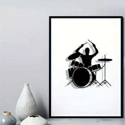 1pc wrought iron wall decoration for men playing drums, suitable for living room, bedroom, music room, suitable for music lovers