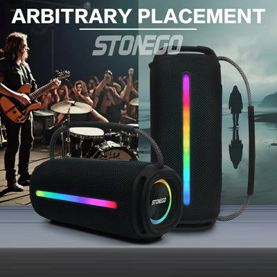 Portable Bluetooth 5.3 Speaker RGB Lantern Waterproof IPX6 High Power Audio Outdoor Wireless Speaker