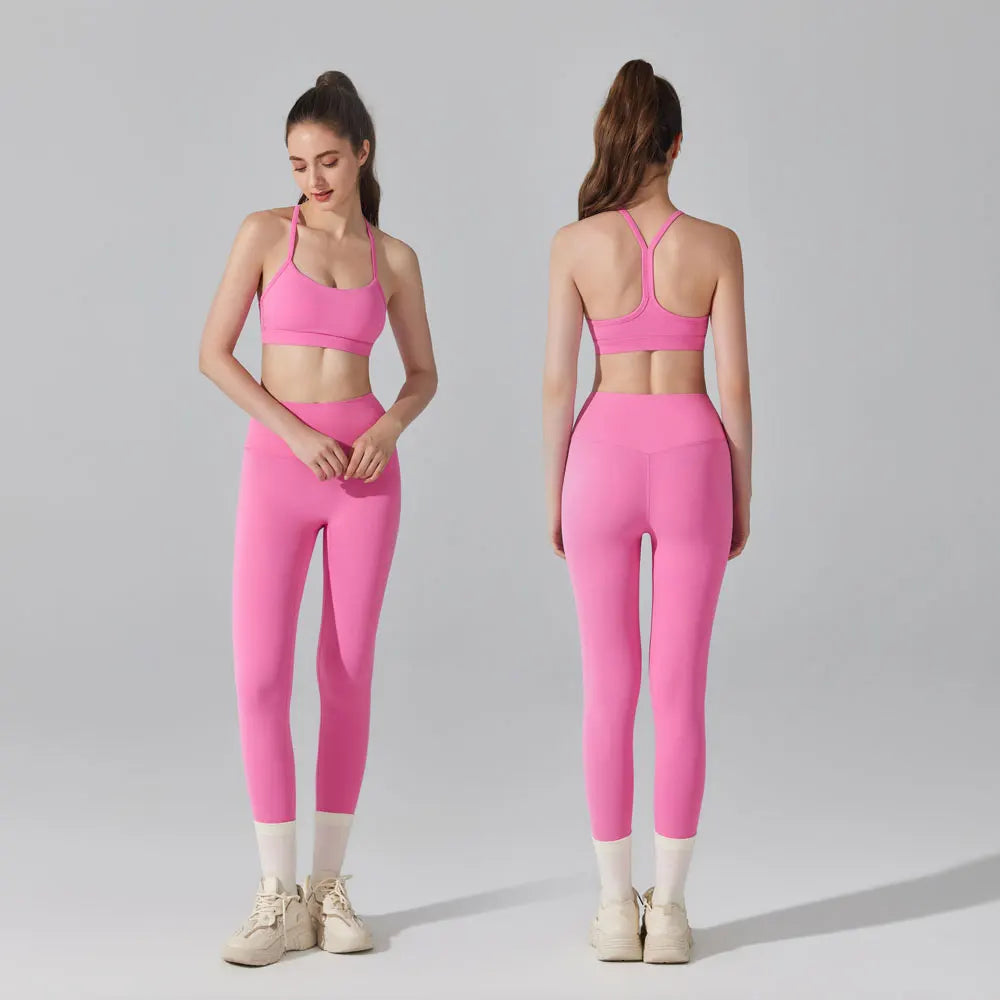Women's Matching Activewear Set Sports Bra & High Waist Leggings 2-Piece Workout Outfit Gym Clothes for Yoga, Running & Fitness