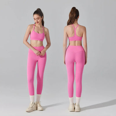 Women's Matching Activewear Set Sports Bra & High Waist Leggings 2-Piece Workout Outfit Gym Clothes for Yoga, Running & Fitness