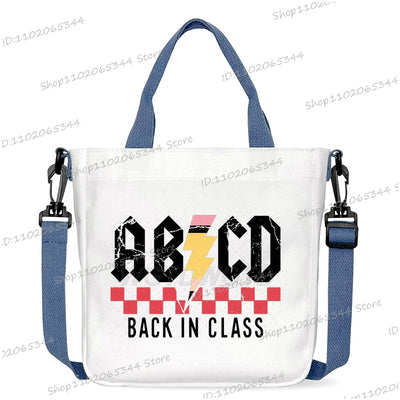 New Designer School Handbag Funny Back To School Print Crossbody Bag for Girls Boys Fashion Teacher Gifts Canvas Shoulder Bags