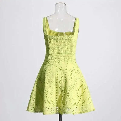 Summer Sundress Holiday Print Embroidery Cotton Short Cake Dress Women Sleeveless Tank Elastic Back Cocktail Party Vestidos