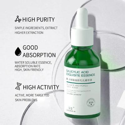 30ml Salicylic Acid Delicate Pore Facial Essence Hydrating Moisturizing Gentle Care Shrinking Pore Water Light Beauty Face Serum