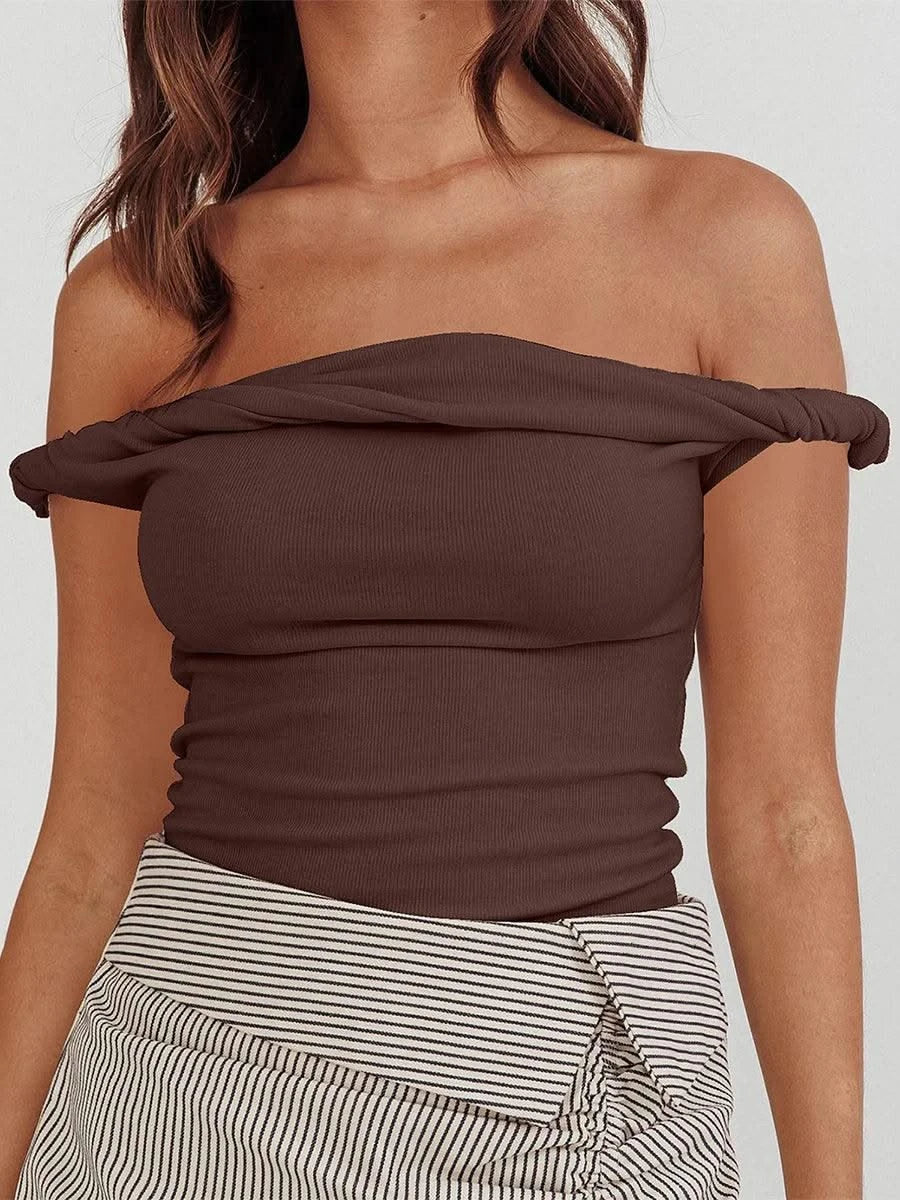 Women Twisted Off Shoulder Tank Tops