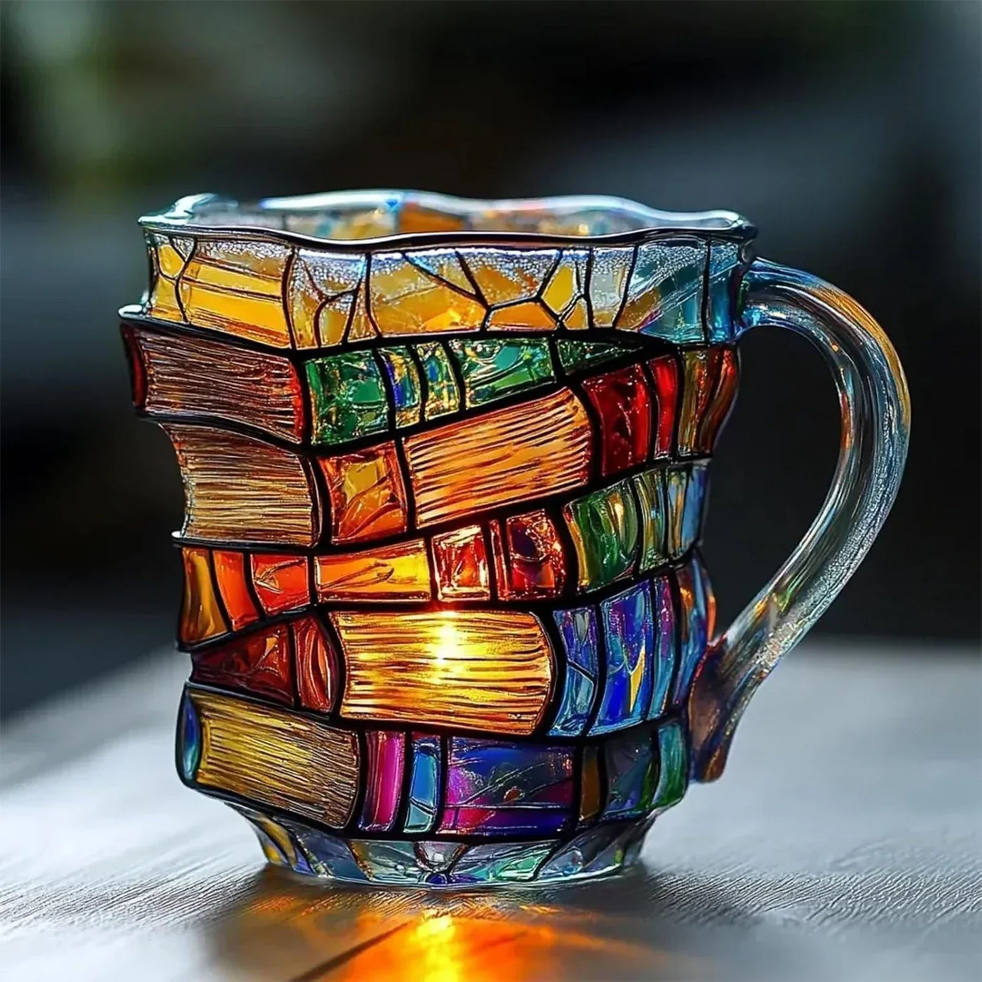 Painted Book Coffee Mug Novelty Drinking Cups Book Stack Coffee Cup Glass Tea Milk Drinking Cup Breakfast Milk Cup Tea Cup