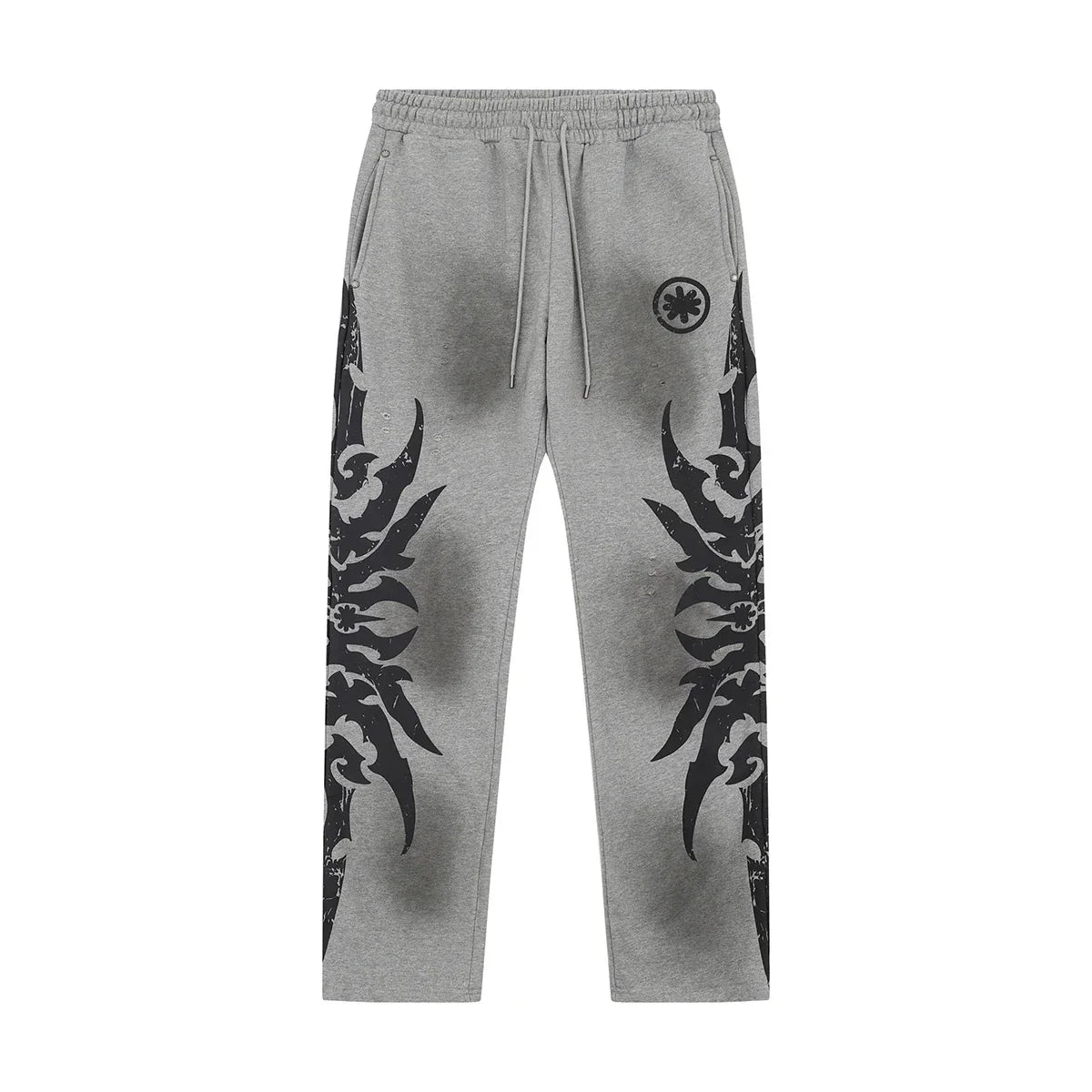 High Street Logo Embroidery Baggy Terry Sweatpants for Men and Women Joggers Loose Casual Sweat Pants Drawstring Trousers