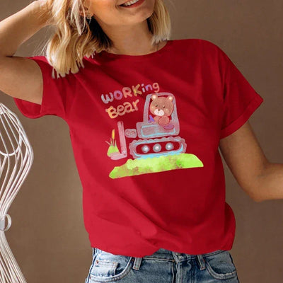 Women's T-Shirt  Short Sleeve Round Neck Summer Graphic Tee  Trendy 2025 Beer Truck Print  Fast Ship
