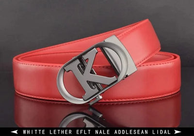 Men Fashion K Letter High quality Genuine Leather  Designer Belts | Male Waist Strap