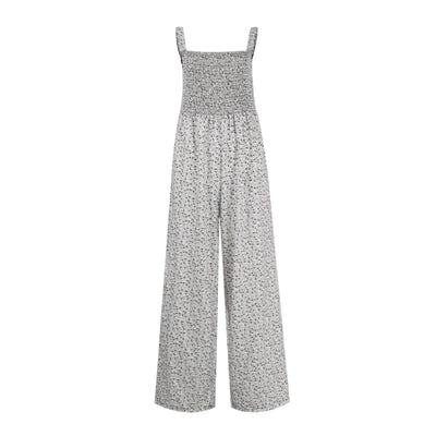 Summer Sexy Sling Jumpsuits Women'S Fashion Printed Loose Pencil Pants Casual Streetwear Elegant Party Female Spaghetti Rompers
