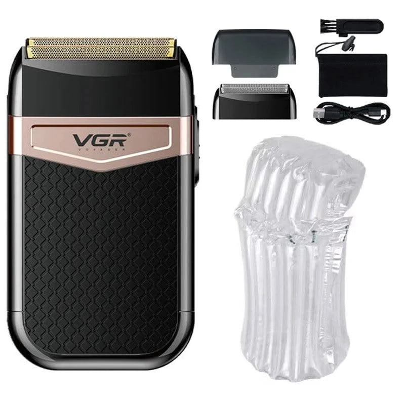 VGR Metal Wet Dry Electric Shaver For Men Rechargeable Hair Beard Electric Razor Washable Facial Shaving Machine For Bald Head