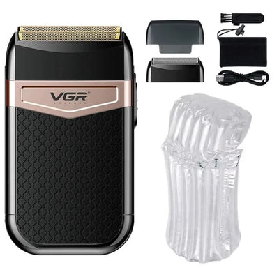 VGR Metal Wet Dry Electric Shaver For Men Rechargeable Hair Beard Electric Razor Washable Facial Shaving Machine For Bald Head