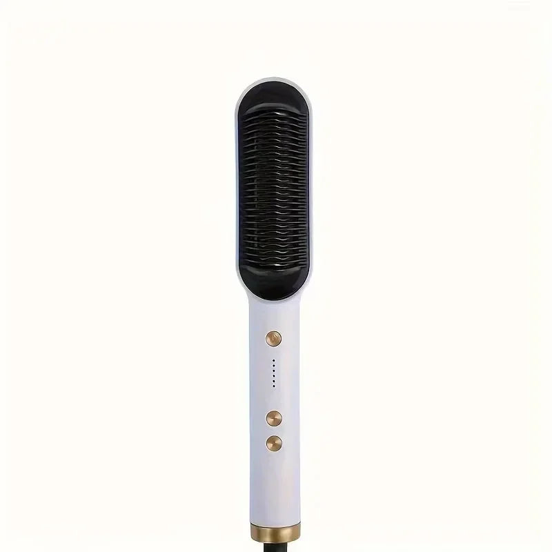 1pc Professional 2-in-1 Hair Straightening Brush - Wet & Dry Use, Versatile Styling Tool for Straightening and Curling