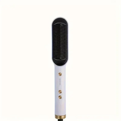 1pc Professional 2-in-1 Hair Straightening Brush - Wet & Dry Use, Versatile Styling Tool for Straightening and Curling