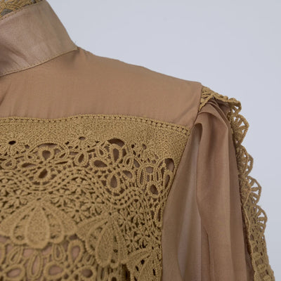 Luxury Long Dresses Women 2025 Spring Summer Embroidery Ruffle Lace Pearl Hollow Out Party Midi Dress Shirt Full Sleeve Vestidos