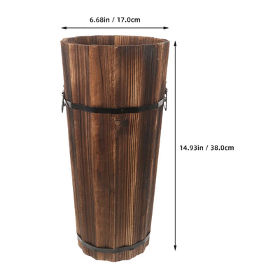 Wooden Umbrella Stand Home Holder Nordic Storage Rack Entryway Bin Industrial Hallway Organizer Hotel Hollow Design Car