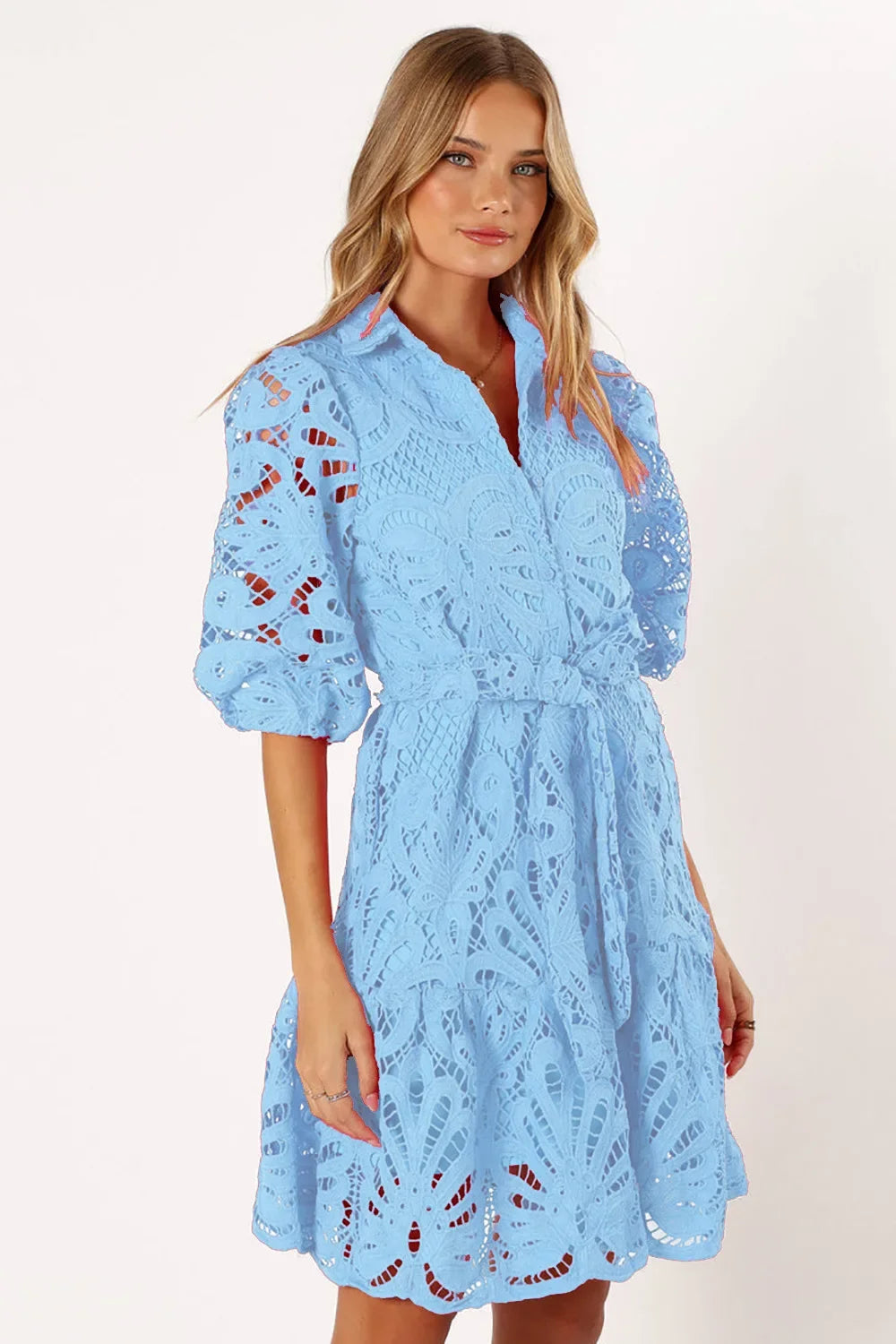 Elegant lace midi dress women 2025 summer fashion slim half sleeve party dresses vestidos