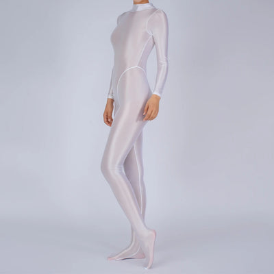 Sexy Womens Glossy Shiny Silky Tights Swimsuit Leggings Bodysuit Jumpsuit Ladies Elasticity Breathable Leotard Sleeping Romper