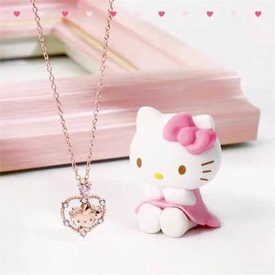 Sanrios Luxury Necklaces Anime Hellokitty Cinnamoroll Clavicle Chain Necklace for Women Jewelry Wedding Party Birthday Girl Gift