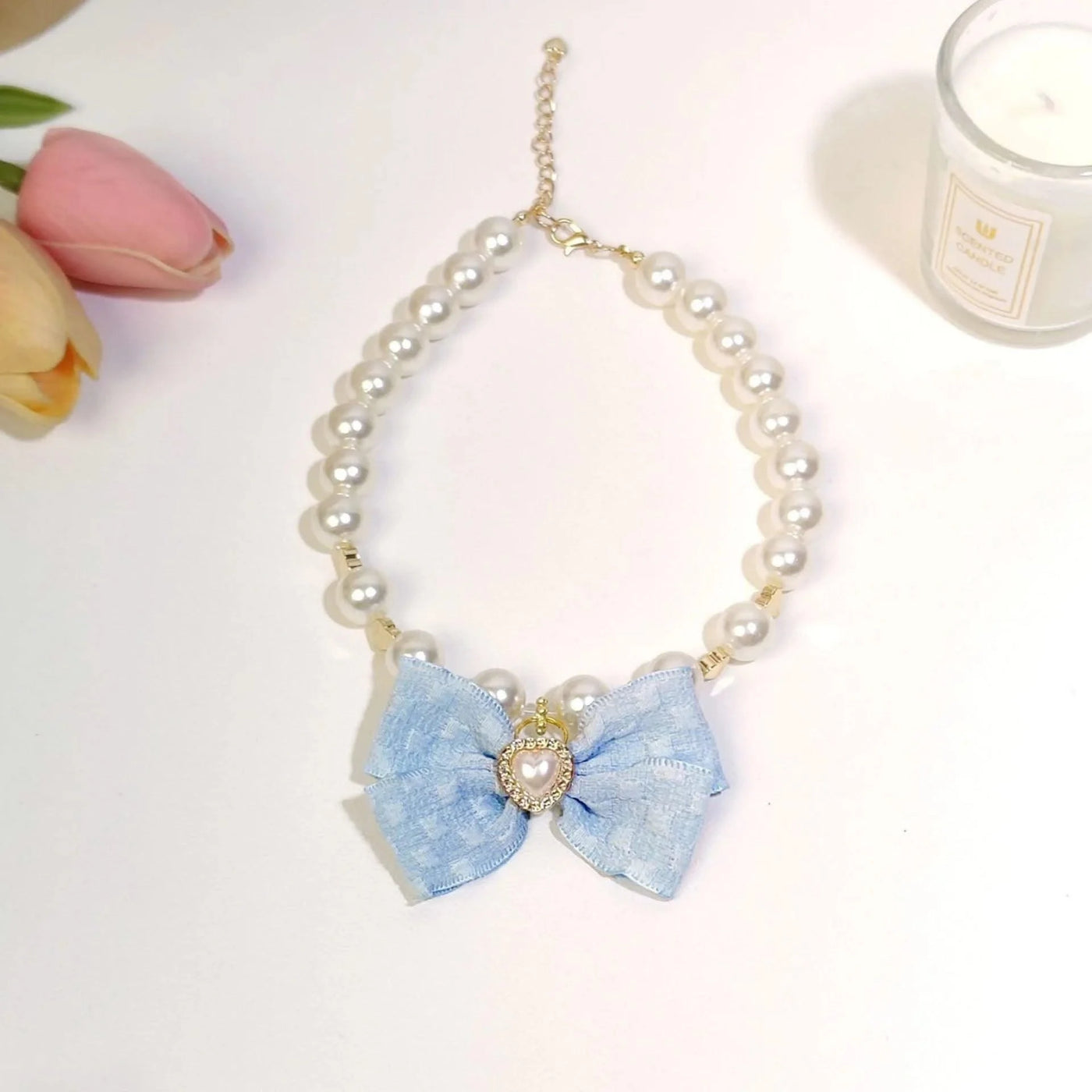 Pet pearl necklace, cat collar cat neck accessories Cat bib Pet dog small accessories neck jewelry, Valentine's Day New Year fur
