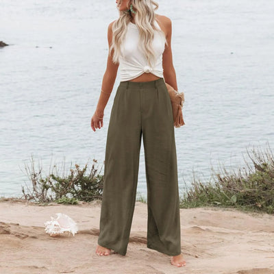 Women's Wide Leg Pants High Elastic Waisted In The Back Business Work Trousers Long Casual Pants Pants for Women Women’s Pants