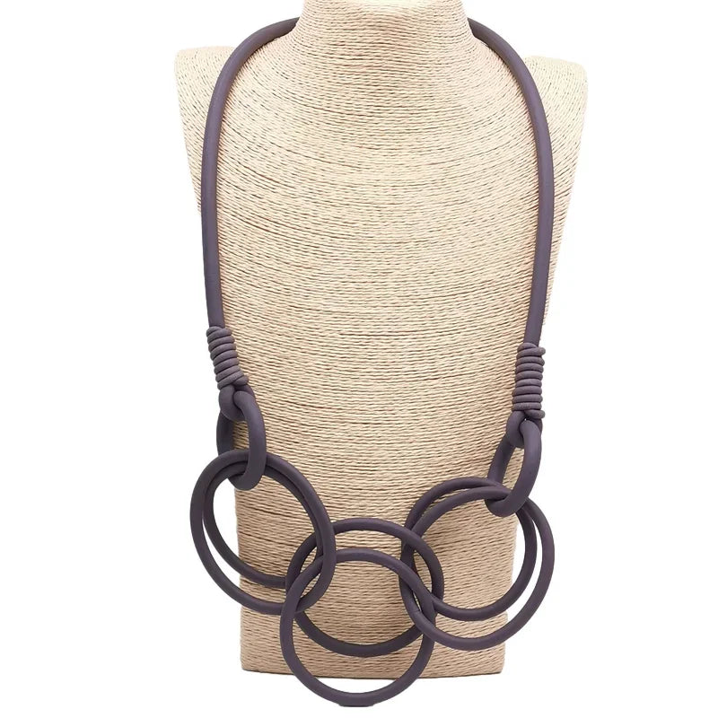 BARWODO New Rubber Chain Necklace For Women Simple Handmade Elasticity Jewelry Sweater Chains Party Accessories Luxury Necklaces