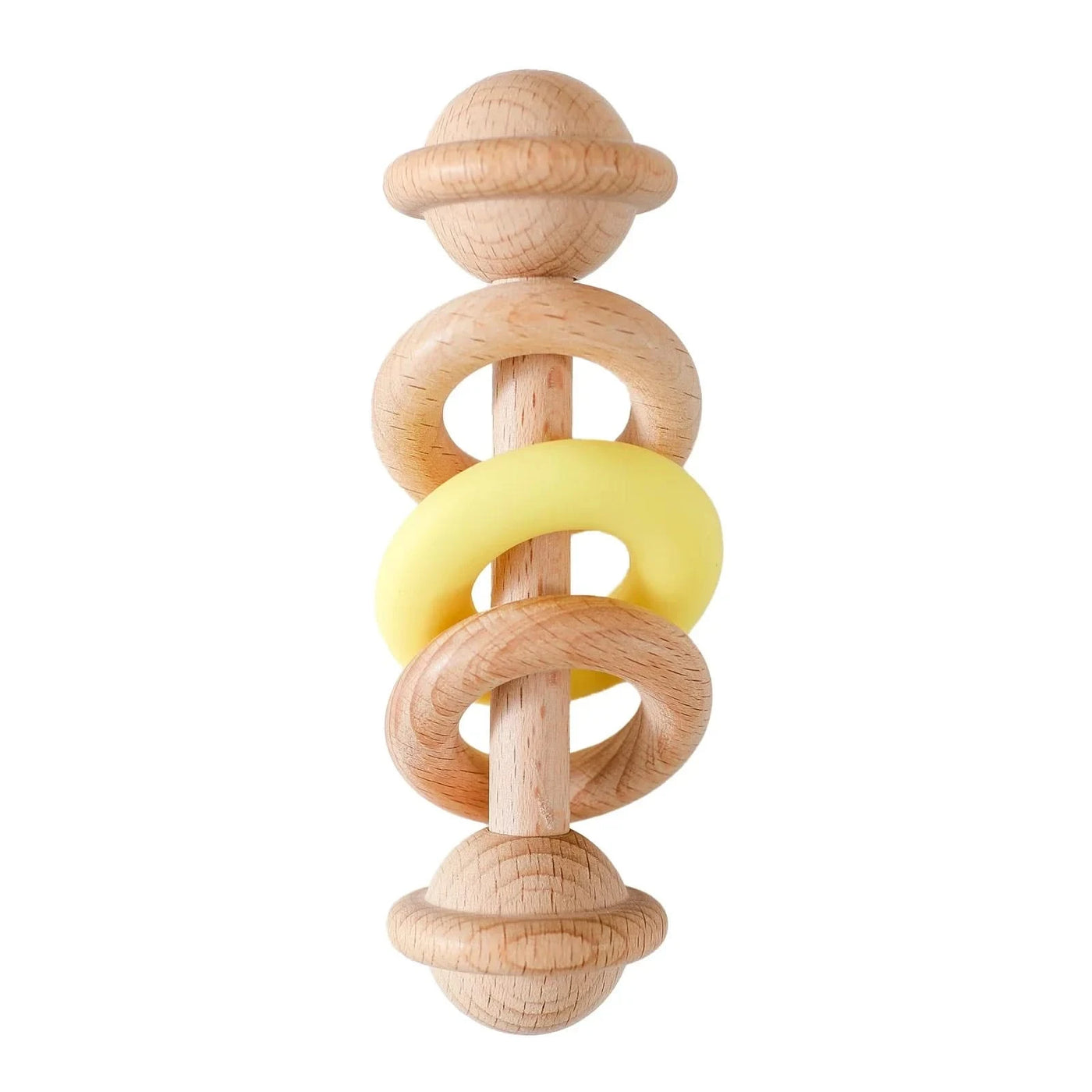 Baby Toys Wooden Rattles Silicone Ring Baby Rattles and Mobiles 0 12 Months Sensory Toys for Baby  Wooden Teether for Baby Gifts