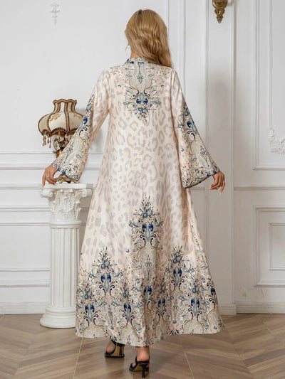 Summer Party Dress for Women Abaya Leopard Print Vestidos Largos 2025 Eid Muslim Caftan Robe Jalabiya Ramadan Morocco Kaftan
