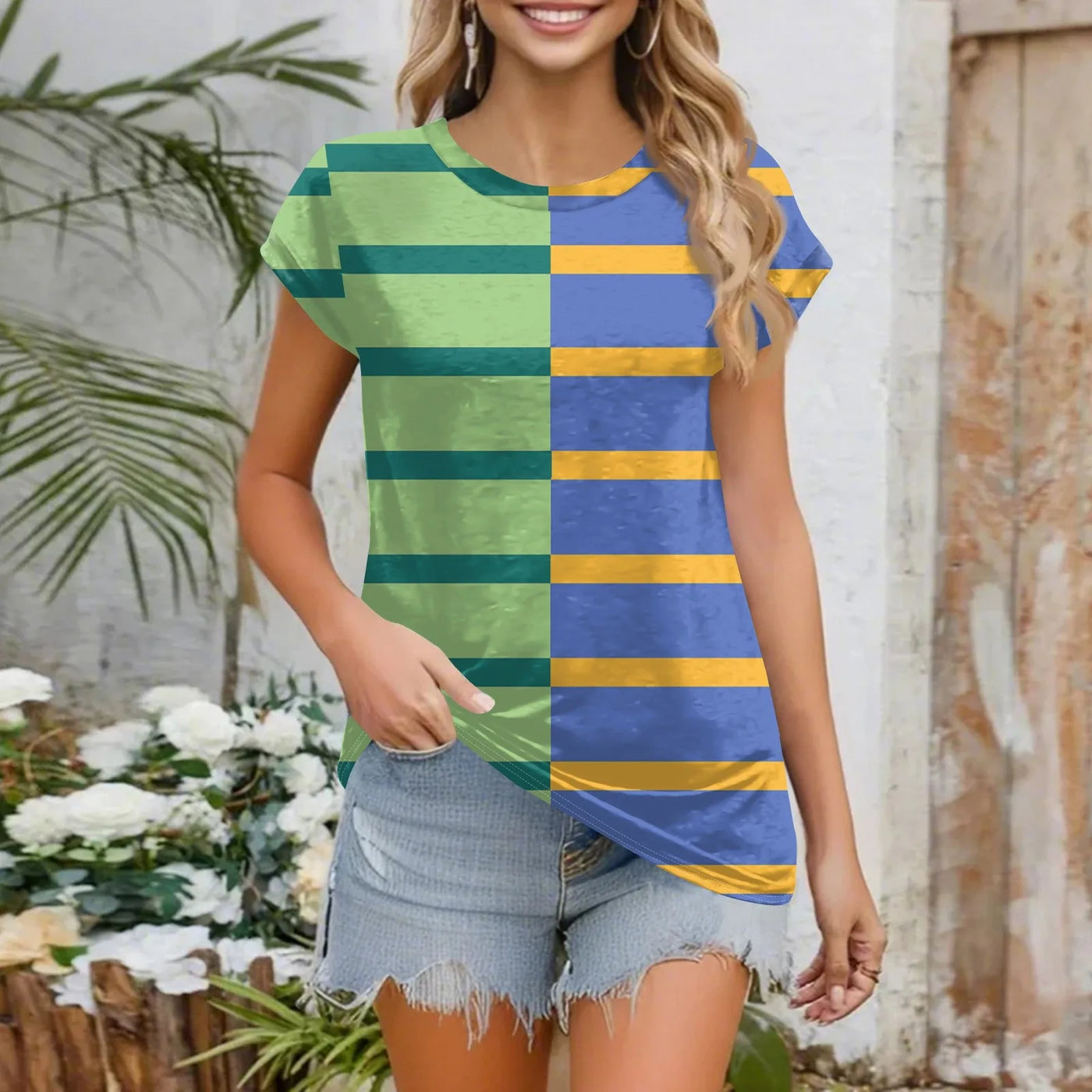 Womens Summer Tops Going Out Workout Outfits Spring Short-sleeved T Shirts Business Casual Dressy Fashion Trendy Clothes 2025