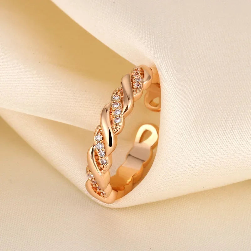Luxury W Letter Ring - Gold Plated with Row Diamonds, Elegant Adjustable Statement Piece, Dainty Feminine Jewelry