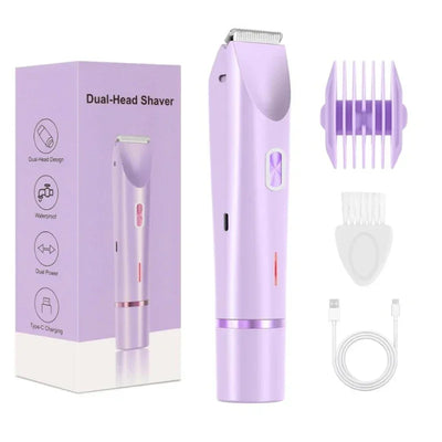 Electric Razors for Women 2in1 Bikini Trimmer Facial Mustache Shavers for Ladies Body Underarms Legs Portable Painless Epilator