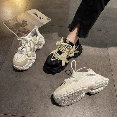 Sports Woman Footwear High on Platform Sneakers Lace Up Athletic Shoes for Women Quality Vulcanized Shoe Designer Luxury Light A