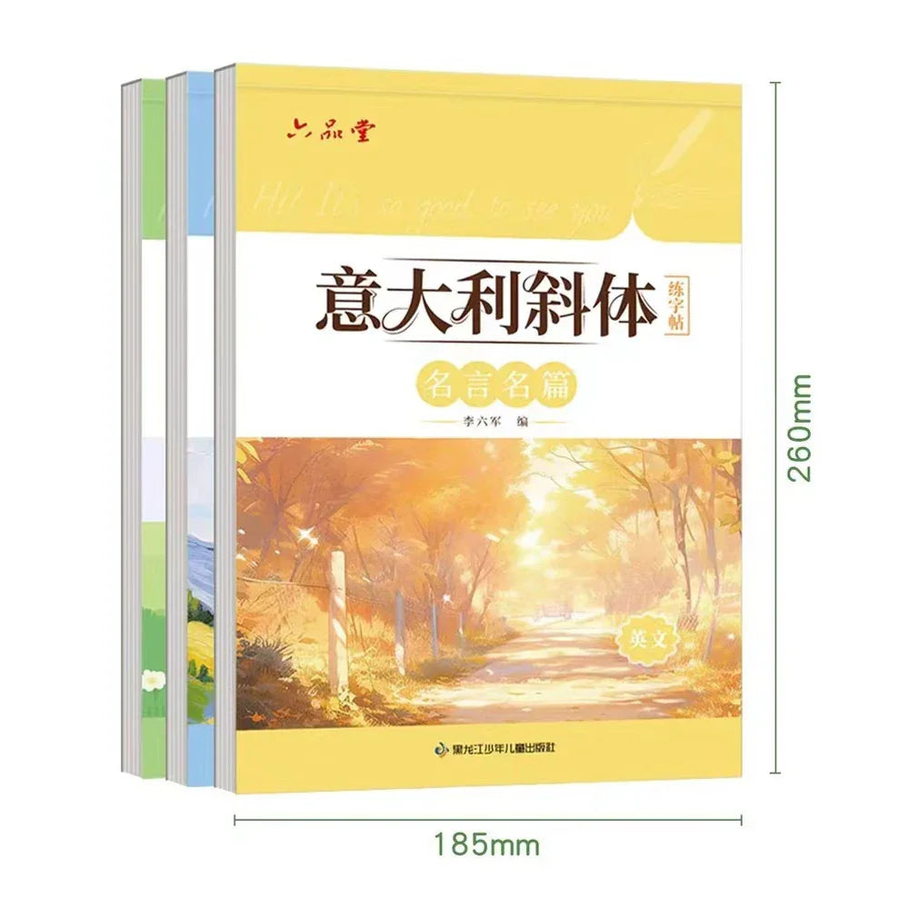 New Italy English Italic Font Calligraphy Book Practice Copybook Handwriting Copy Book Learn English for Adults Student Beginner
