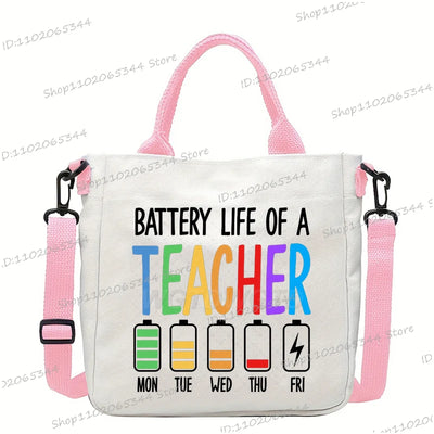 New Designer School Handbag Funny Back To School Print Crossbody Bag for Girls Boys Fashion Teacher Gifts Canvas Shoulder Bags