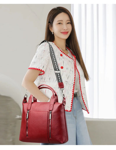 Women's Handbag Trend Designer Female Leather Multi-Pocket Shoulder Bag Luxury Brand Large Capacity Ladies Shopping Bag