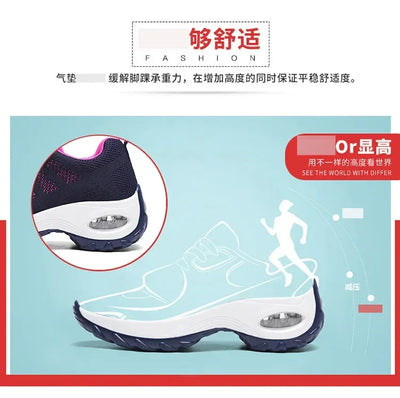 Woman Sneakers Fashion Casual Shoes Summer Air Cushion Mesh Female Shoes Comfortable Breathable Heightening Sneakers for Women
