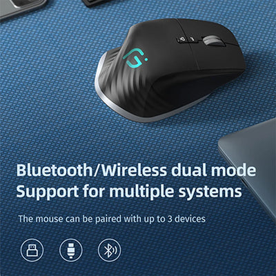 Bluetooth +2.4G Wireless Mouse Rechargeable 12 Colors RGB LED Gaming Mouse Ergonomic Mice for Gamer Computer Laptop iPad
