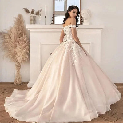 Line Women's Wedding Dresses Off Shoulder