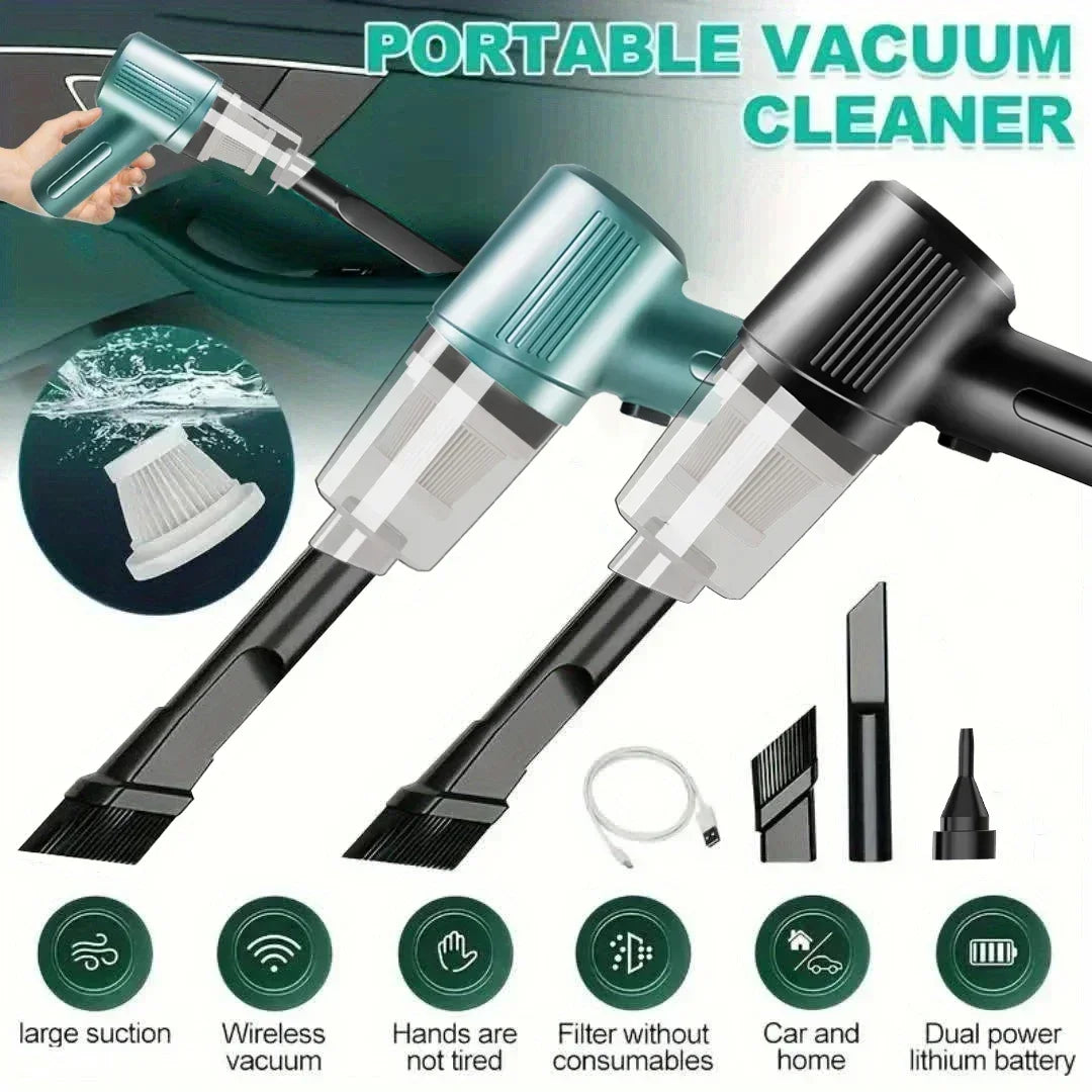 Portable Wireless Car Vacuum – Compact High-Suction Handheld with Blower Function for Easy Car & Small Space Cleaning
