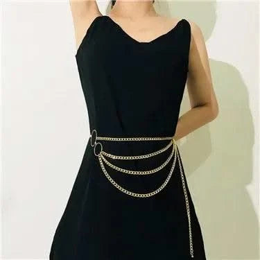 Designer Retro Tassel Chain  Metal Belt For Women| Punk Fringe Waist Dress Female |Silver Gold | Ladies