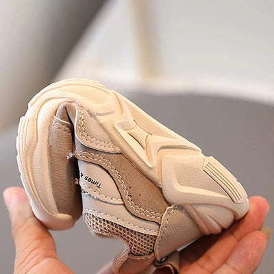 Trendy Children Shoes Spring Autumn Casual Sports Sneakers Breathable Running Shoes 1-6-year-old Baby Shoes Soft Sole Leather