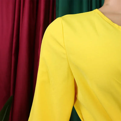 Elegant Office Dresses for Women Professional V Neck Full Sleeve Sashes Pleated Mid Calf Formal Business Work Wear Dress Midi OL
