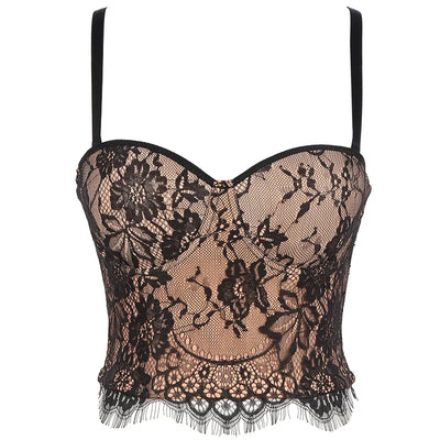 Women's Shaping Sexy Lace Corset Floral Lace Lady Bustier Elegant Slim Evening Wear Crops Lady Club Party Body Shaper Top