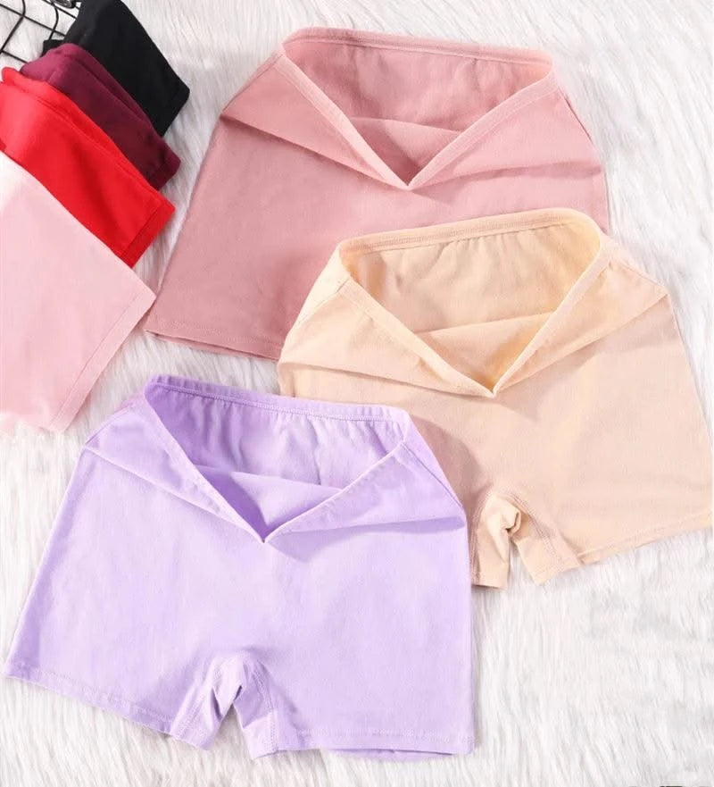Ladies' Boxer Briefs Women's High Waist Large Size Quarter Underwear Female Cozy Cotton Antibacterial Legging Flat Legged Shorts