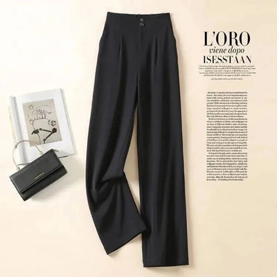 Suit Wide Leg Pants for Women in Summer with A High Waistline  2023 New Loose and Slim Straight Tube Casual Chiffon Pants